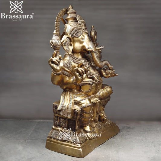 Brass Big Ganesha Weight 200 Kg & Height 62 Inch
