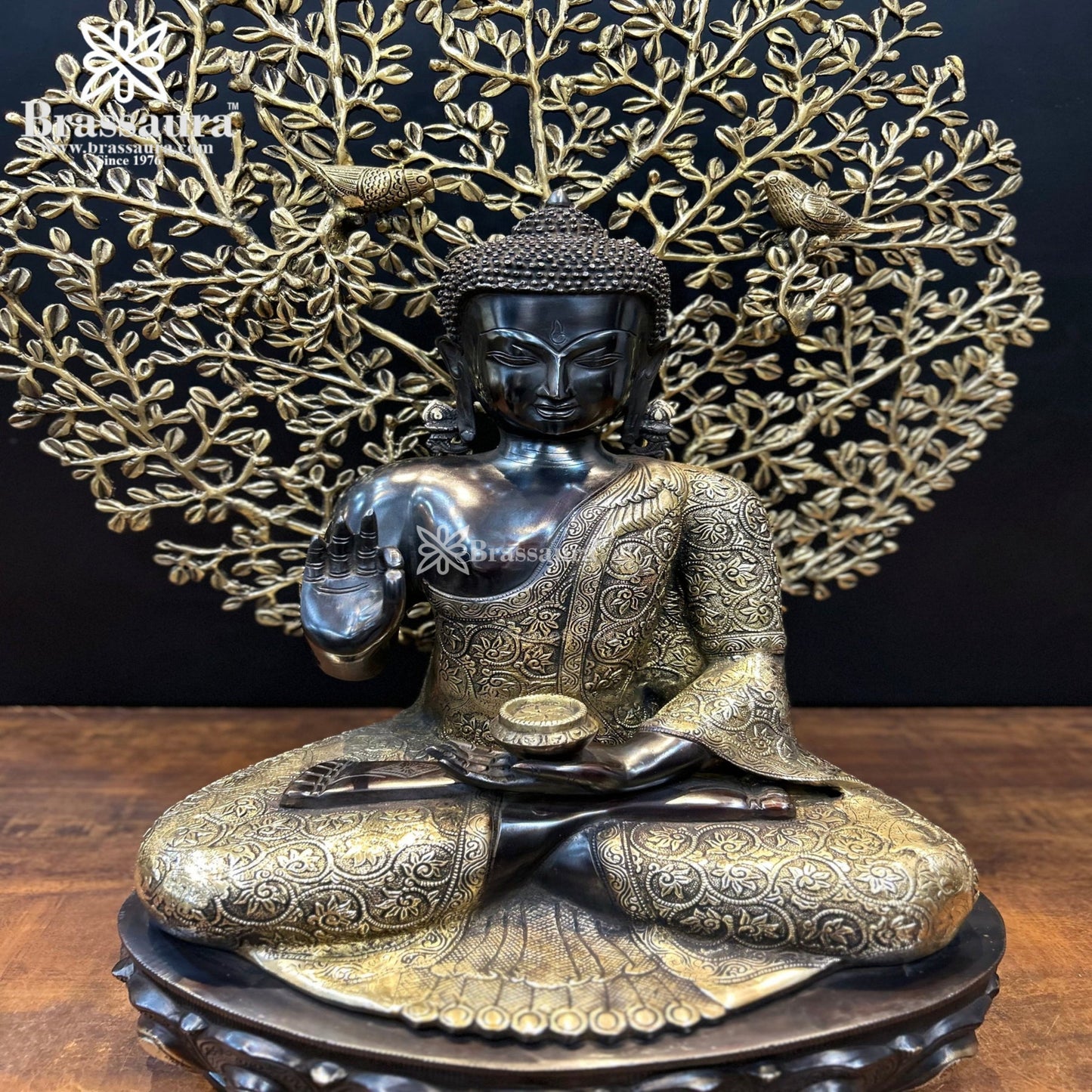 Brass Tree Buddha Weight 32 Kg & Height 29 Inch