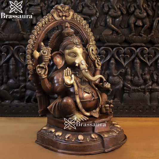 Brass Ring Ganesha Weight 35.5 Kg & Height 28 Inch