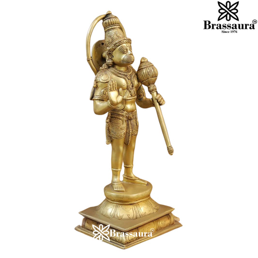 Brass Hanuman Statue Weight 5.5 Kg And Height 14.5 Inch