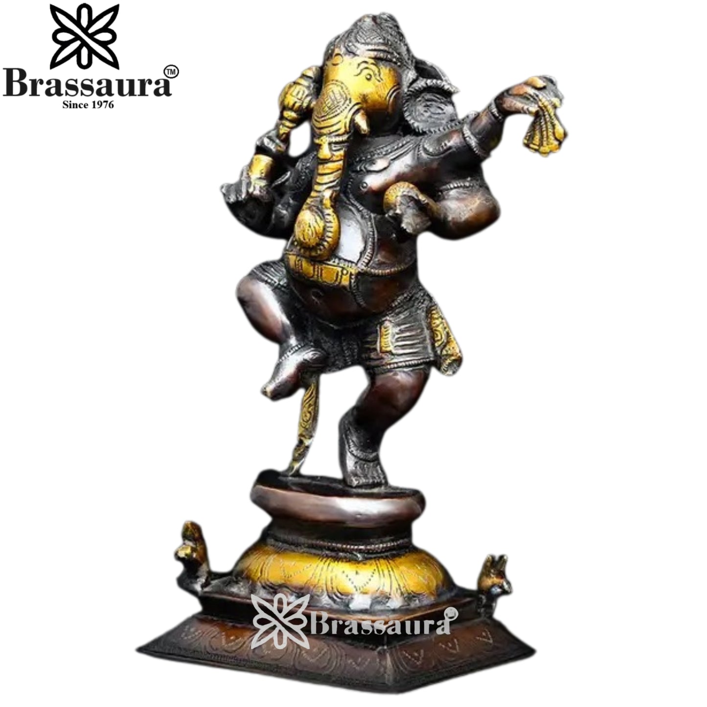 Brass Ganesha Statue Weight 2.7 Kg And Height 9.5 Inch