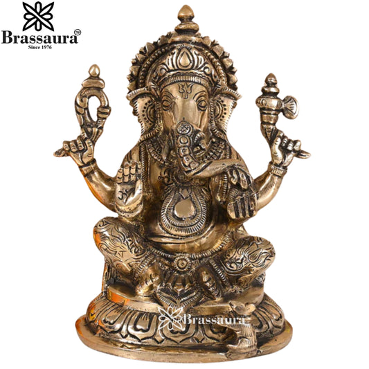 Brass Ganesha Statue Weight 2 Kg & Height 7 Inch
