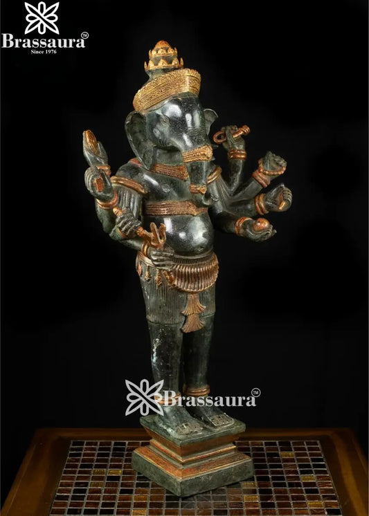 Bronze Ganesha Statue Weight 9.6 Kg And Height 24 Inch