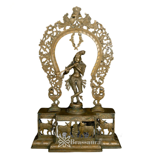 Bronze Krishna Murti Weight 69 Kg And Height 44 Inch