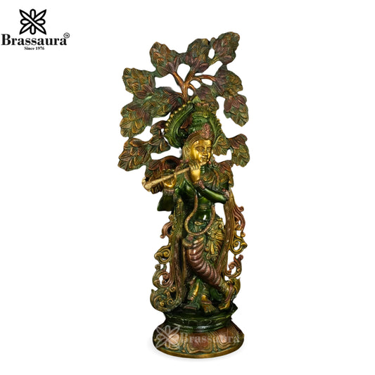 Brass Krishna Murti Weight 12 Kg And Height 24 Inch
