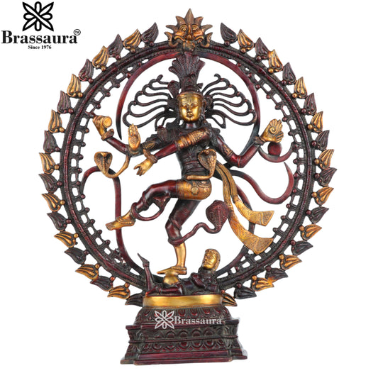 Brass Patina Dancing Natraj Statue Weight 13 Kg And Height 24 Inch