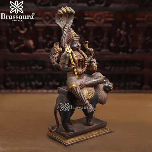 Brass Pratyangira Devi Murti Weight 12.14 Kg And Height 19 Inch