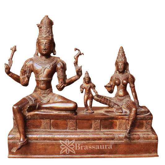 Brass Shiva With Parvati Statue Weight 10 Kg And Height 13 Inch