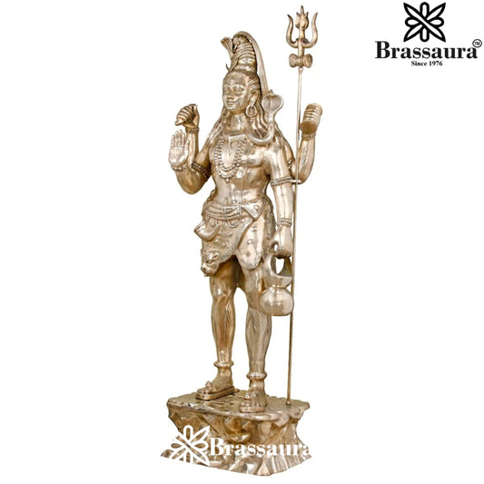 Brassaura™ Large Brass Lord Shiva Statue – Height 90 Inches & Weight 186 Kgs | Devotional Idol Online