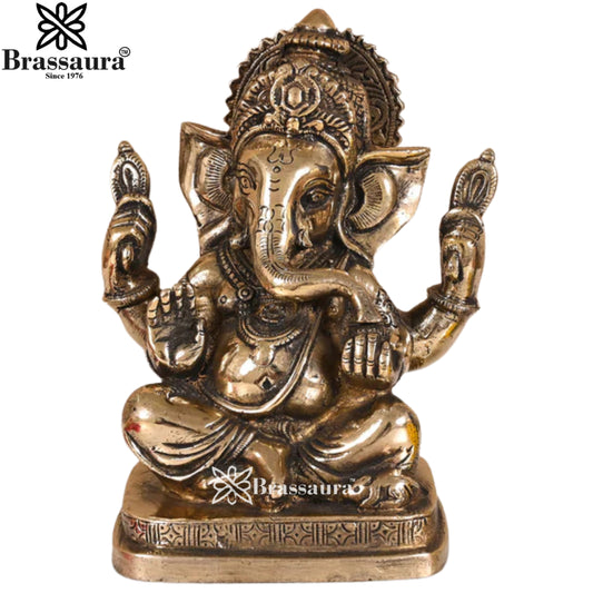 Brass Ganesha Statue Weight 3 Kg & Height 8 Inch