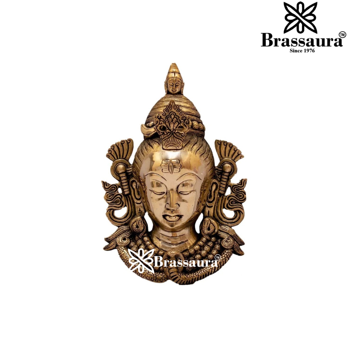 Brass Artistic Shiva Mukhlingam Weight 1.5 Kg & Height 11 Inch