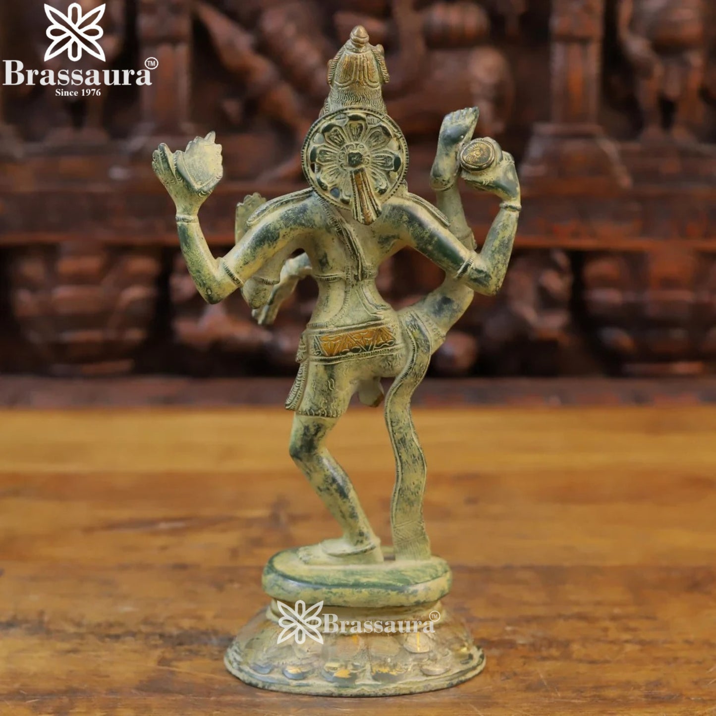 Brass Classic Dancing Natraj Statue Weight 3.54 Kg And Height 12 Inch