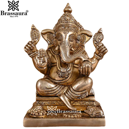 Brass Ganesha Statue Weight 4 Kg & Height 8 Inch