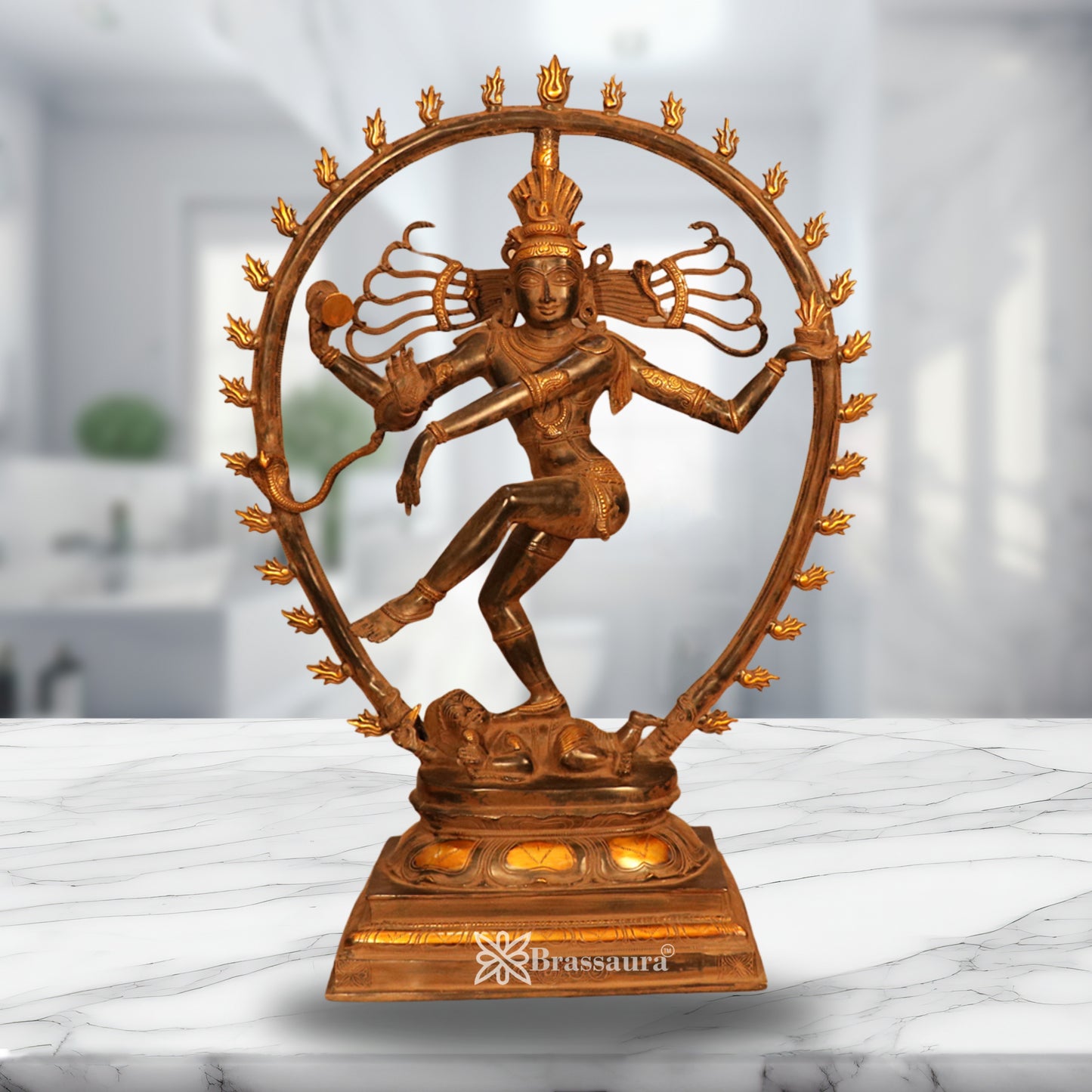 Brass Classic Dancing Natraj Statue Weight 24 Kg And Height 30.59 Inch