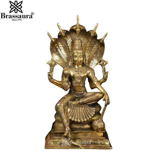 Brass Vishnu Statue Weight 10.2 Kg And Height 16 Inch