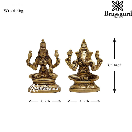 Brass Classic Lakshmi Ganesh Weight 0.6 Kg & Height 3.5 Inch