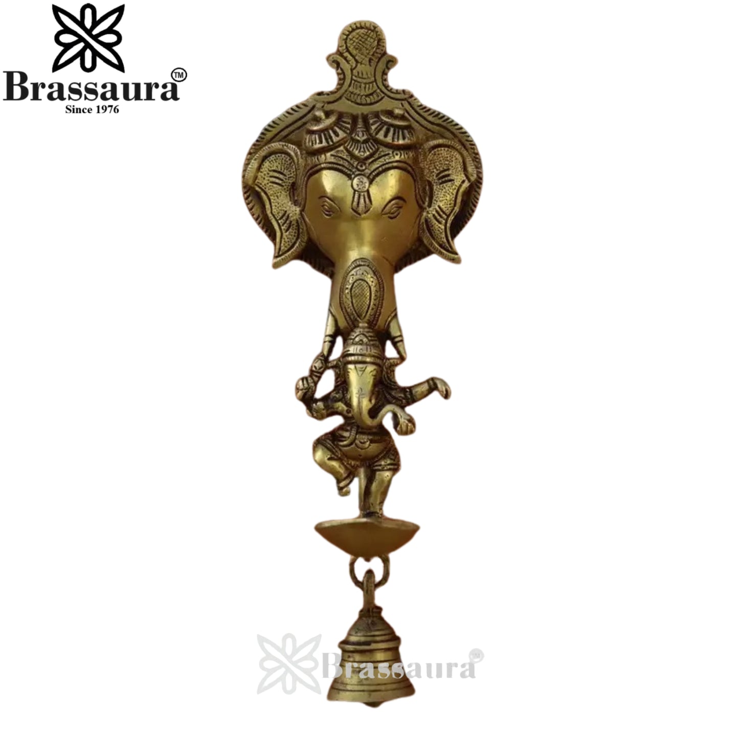 Brass Ganesha Statue Weight 1.2 Kg And Height 9.8 Inch