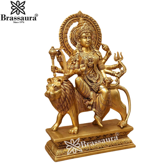 Brass Durga Idol for Home Temple and Decor Height 17 Inches & Weight 14 Kgs