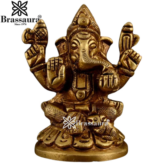 Brass Ganesha Statue Weight .077 Kg And Height 2.7 Inch