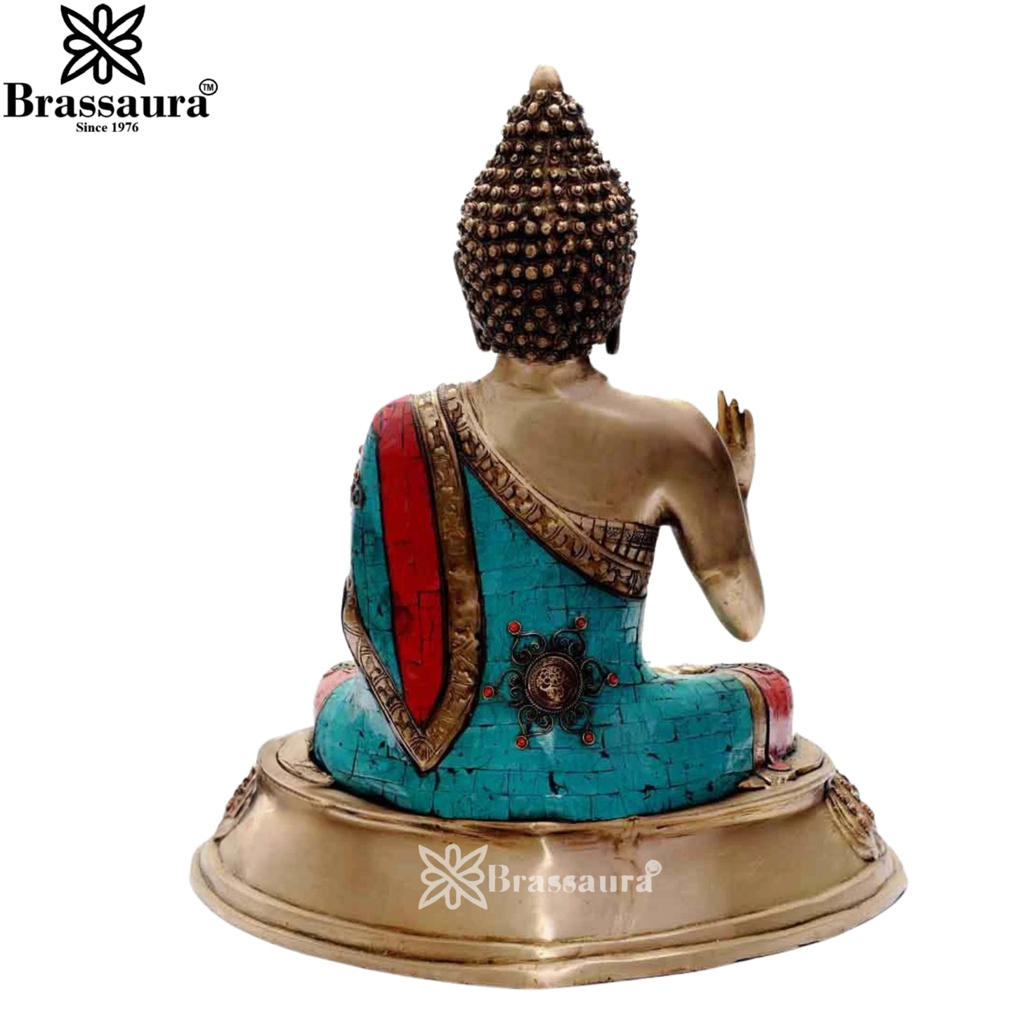 Brass Gem Stone Work Buddha Weight 15 Kg & Height 20 Inch