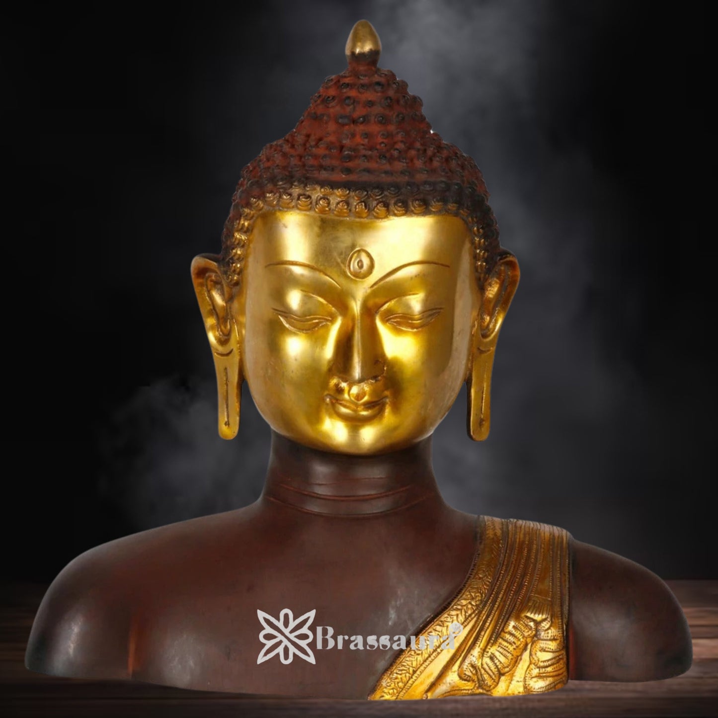 Brass Head Buddha Weight 10.5 kg & Height 14 Inch