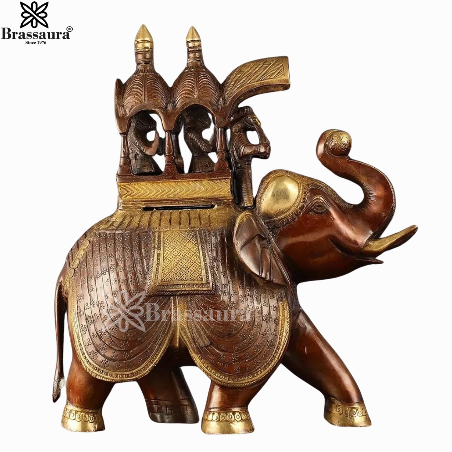 Brass Big Elephant For Home Décor And Gift Items Weight 7.6 kg Height 12 Inch