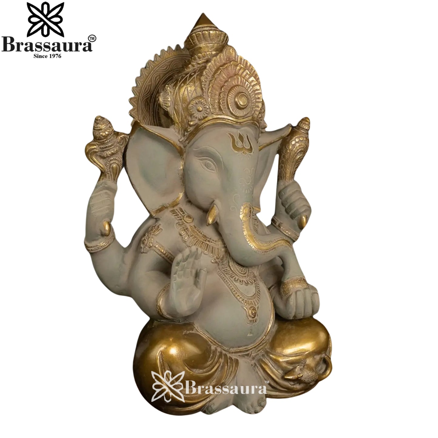 Brass Ganesha Weight 9.3 Kg & Height 12 Inch
