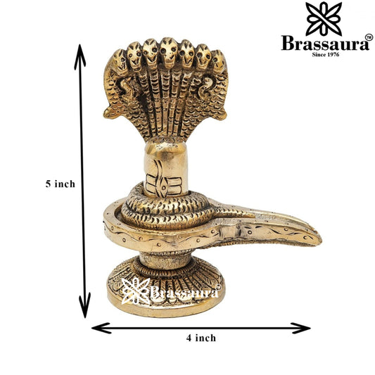 Brass Artistic Shivling Weight 0.8 Kg & Height 5 Inch