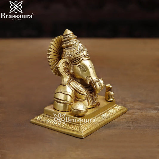 Brass Ganesha Brust Weight 2.3 Kg & Height 5.5 Inch