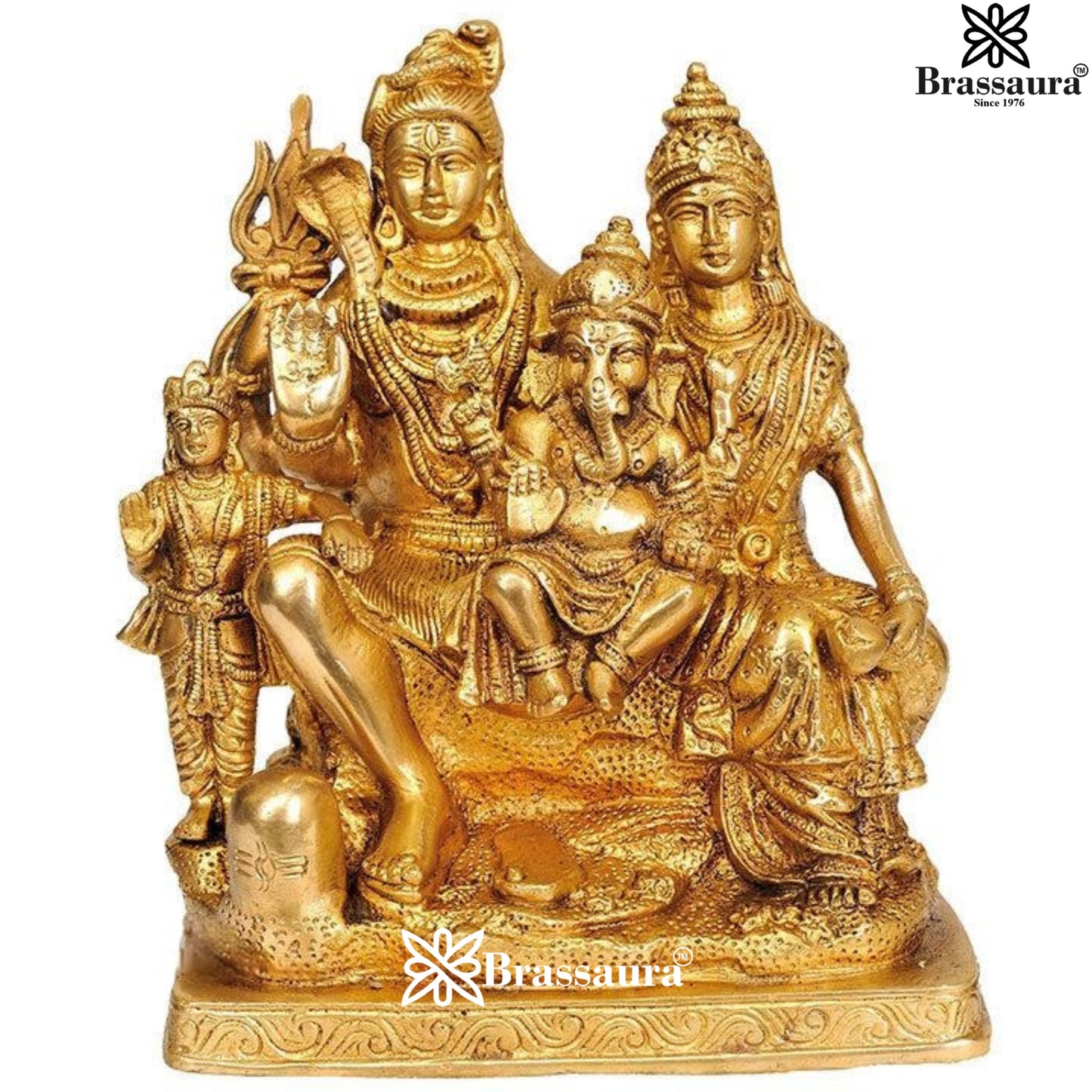 Brass Royal Golden Shiv Family Weight 4 Kg & Height 8 Inch