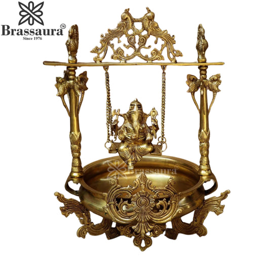 Brass Ganesh Urli Statue Weight 17 Kg And Height 24 Inch