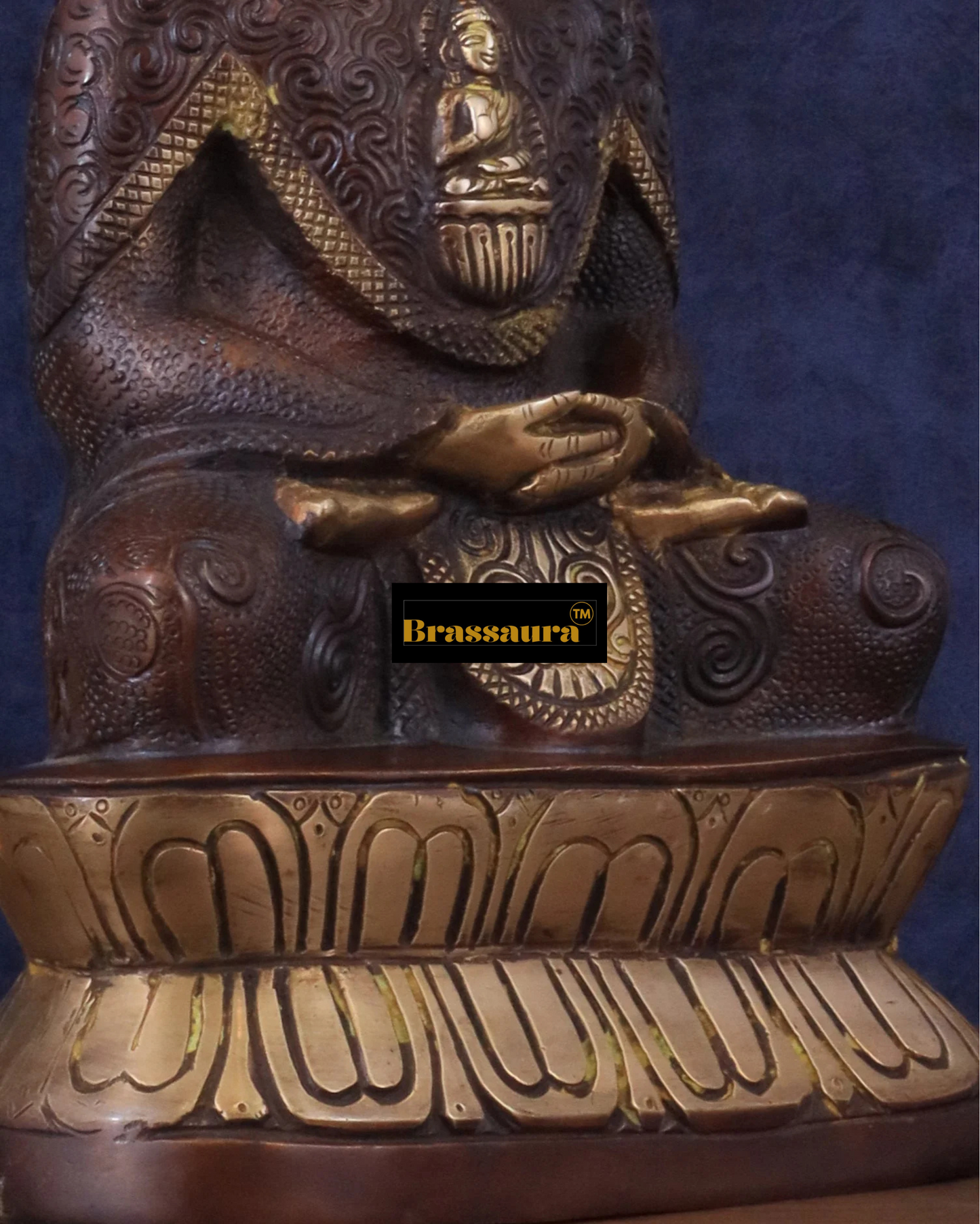 Brassaura™ Pure Brass Buddha in Meditation – Height 13.5 Inches, Weight 5 Kgs
