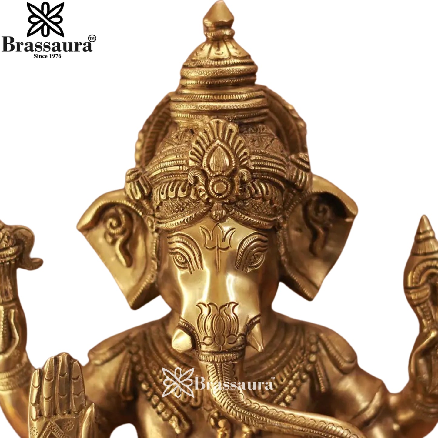 Brass Ganesha Statue Weight 5.35 Kg And Height 12.5 Inch