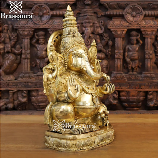 Brass Ganesha Weight 22.4 Kg & Height 20 Inch