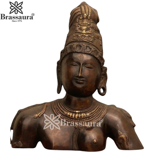 Brass Aardhnareshwar Brust Statue Weight 5.8 Kg And Height 12.5 Inch