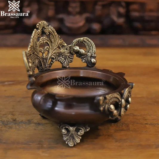 Brassaura™ Brass Urli Statue – Height 6.5 Inches & Weight 1.3 Kgs | Classic Indian Décor