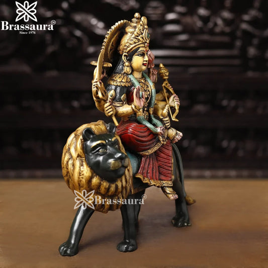 Brass Durga Idol for Home Temple and Decor Height 17 Inches & Weight 11.04 Kgs