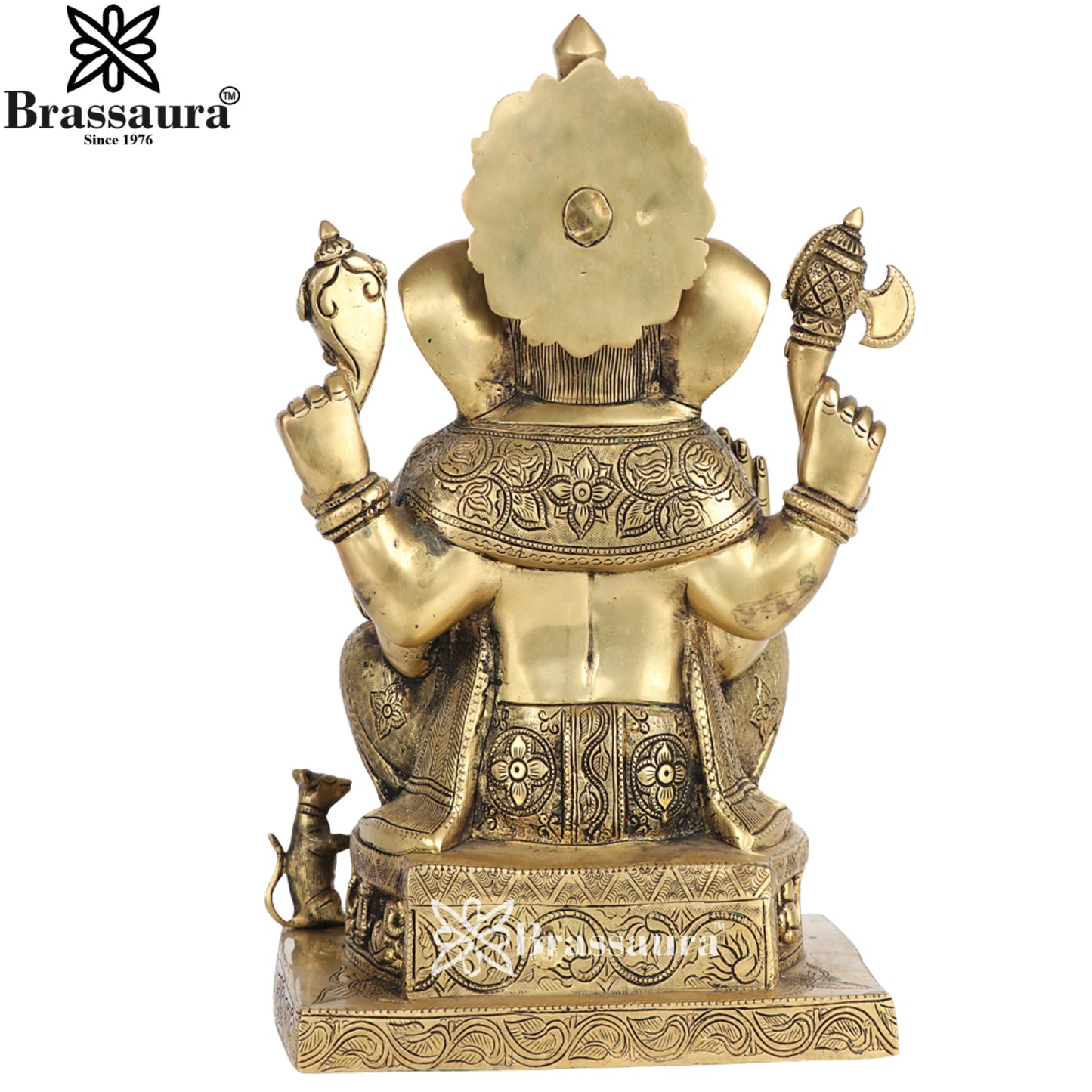 Brass Ganesha Statue Weight 12.5 Kg & Height 14 Inch