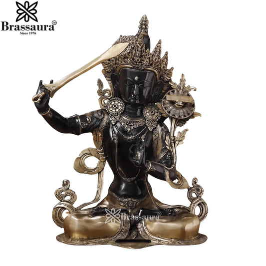 Brass Antique Tara Statue Weight 29.7 Kg And Height 32 Inch