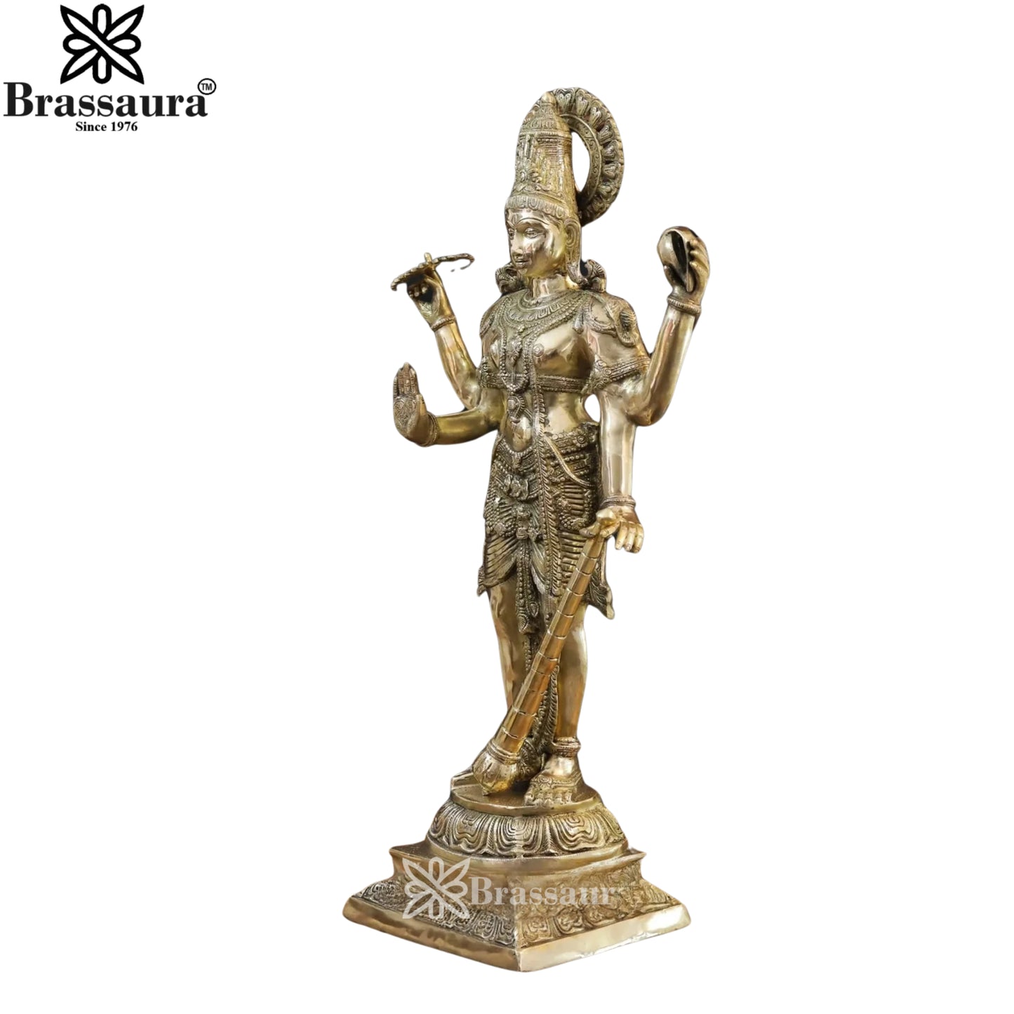 Brass Super fine Vishnu Statue Weight 32.8 Kg And Height 41.5 Inch