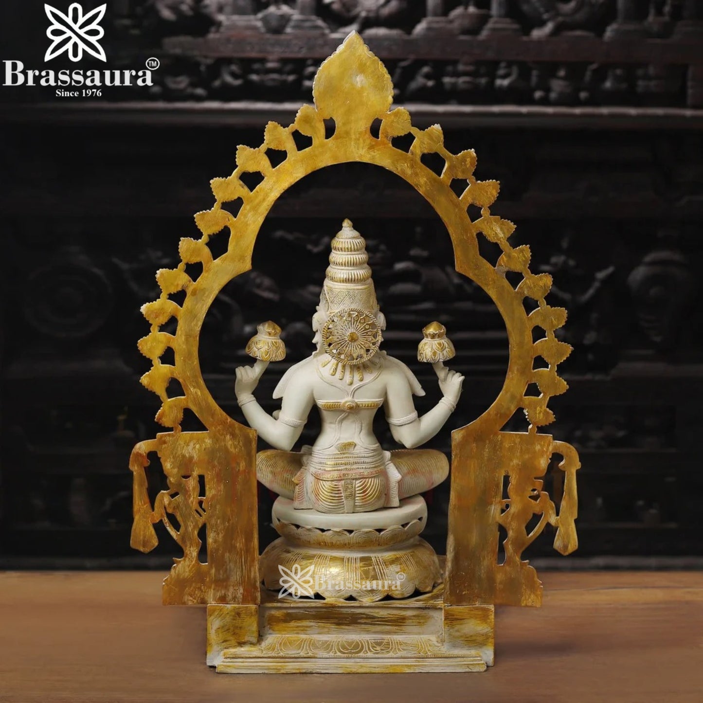 Brass Lakshmi Murti Weight 32.18 Kg And Height 32.5 Inch