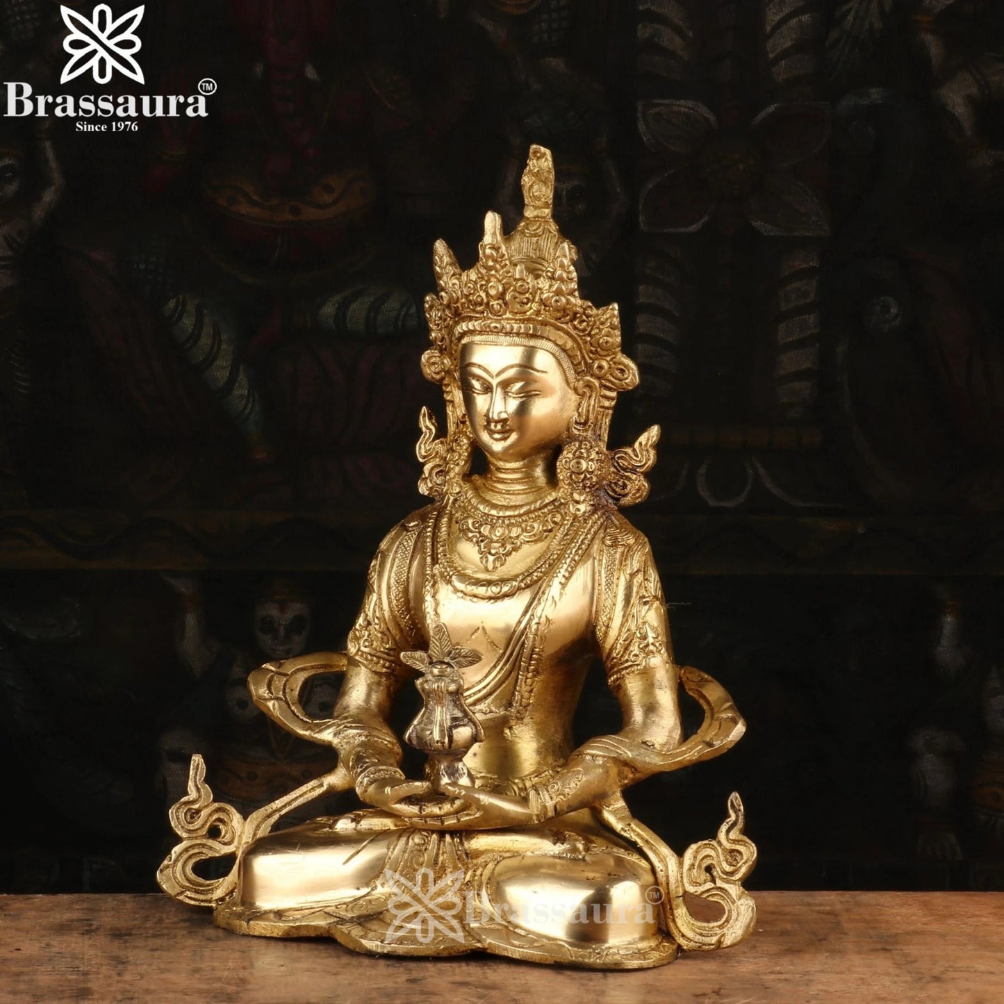 Brass Royal Golden Setting Tara Weight 2.9 kg & Height 10 Inch