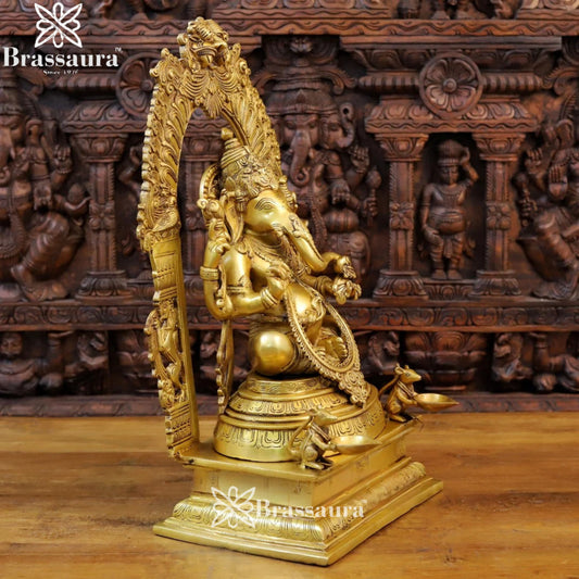 Brass Ring Ganesha Weight 24.42 Kg & Height 24 Inch
