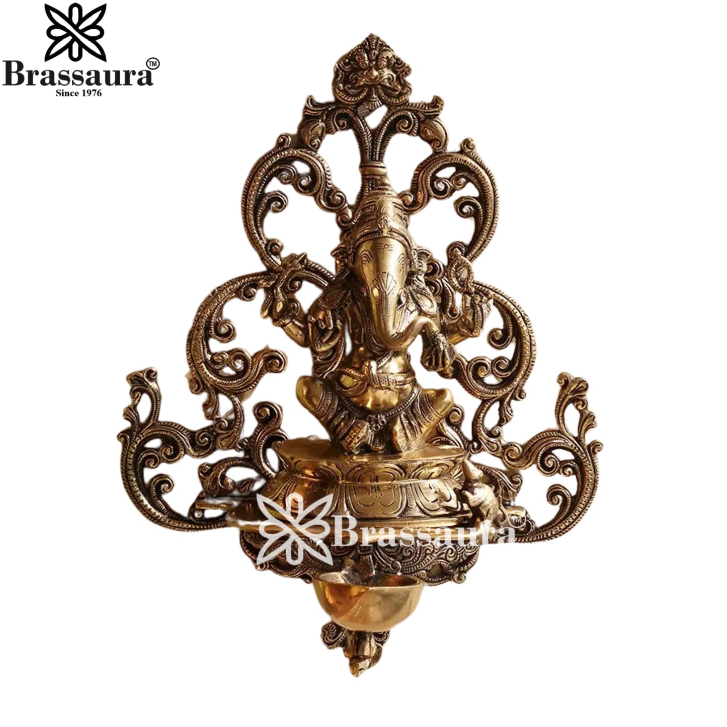 Brass Ganesha Statue Weight 3.75 Kg And Height 14 Inch