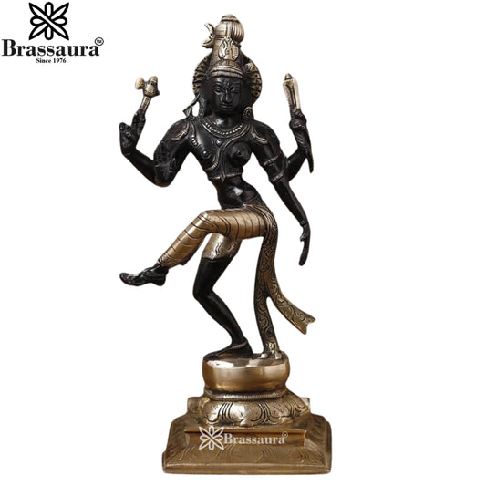 Brass Antique Black Dancing Natraj Statue Weight 3.12 Kg And Height 12.5 Inch