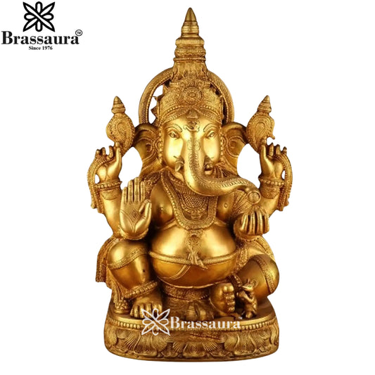 Brass Super fine Ganesha Statue Weight 22 Kg & Height 20 Inch
