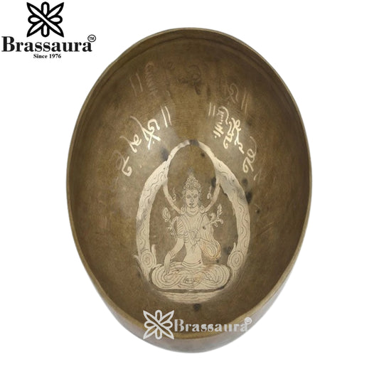 Brass Tara Singing Bowl & Cushion Weight 1.5 Kg & Height 4 Inch
