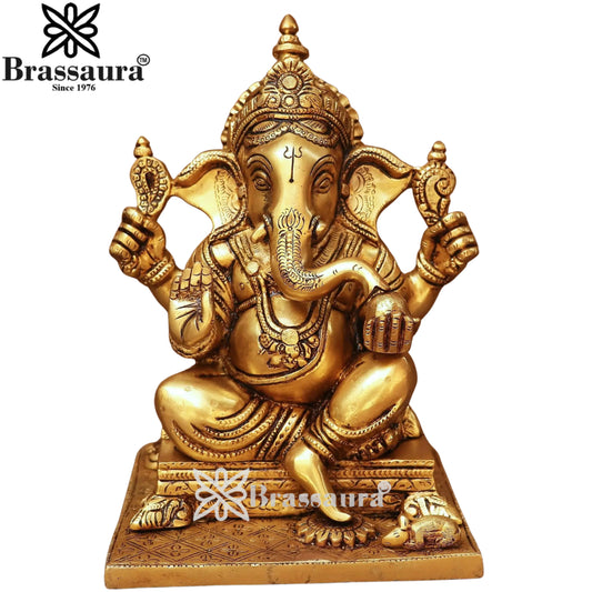 Brass Ganesha Statue Weight 6 Kg And Height 10 Inch