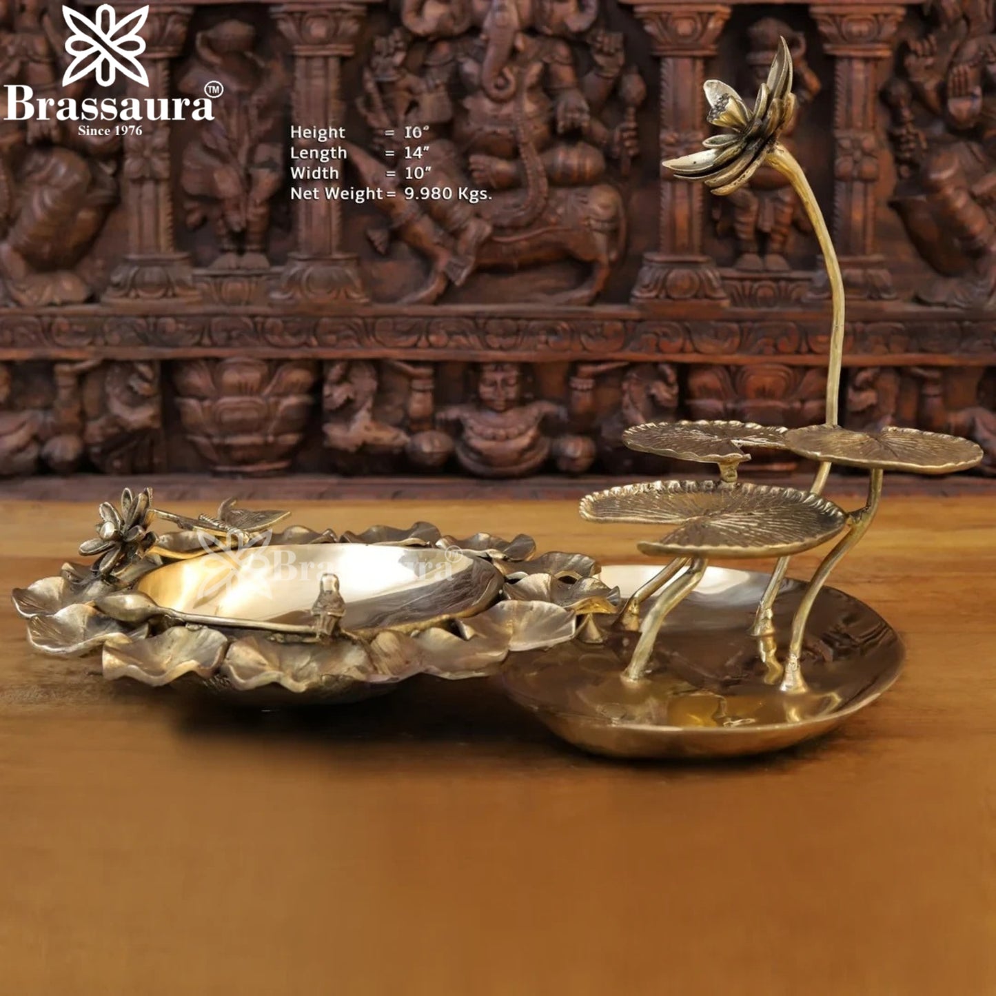 Brass Flower Urli Statue Weight 9.98 Kg And Height 10 Inch