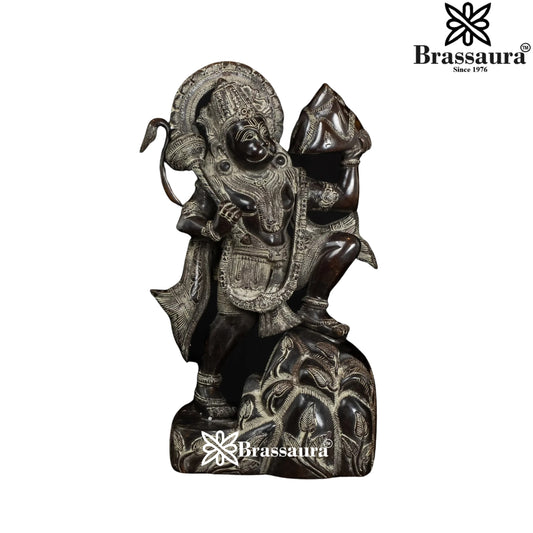 Brass Black Hanuman Statue Weight 10.5 Kg And Height 16 Inch